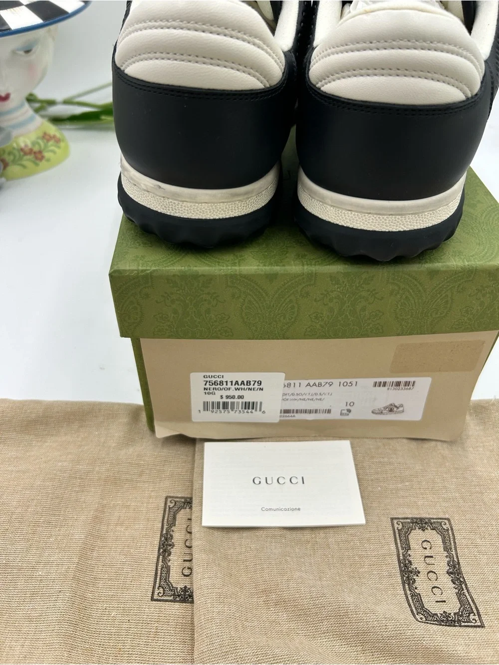Men's Gucci Mac 80 low top leather sneakers size 43/ 10 made in Italy